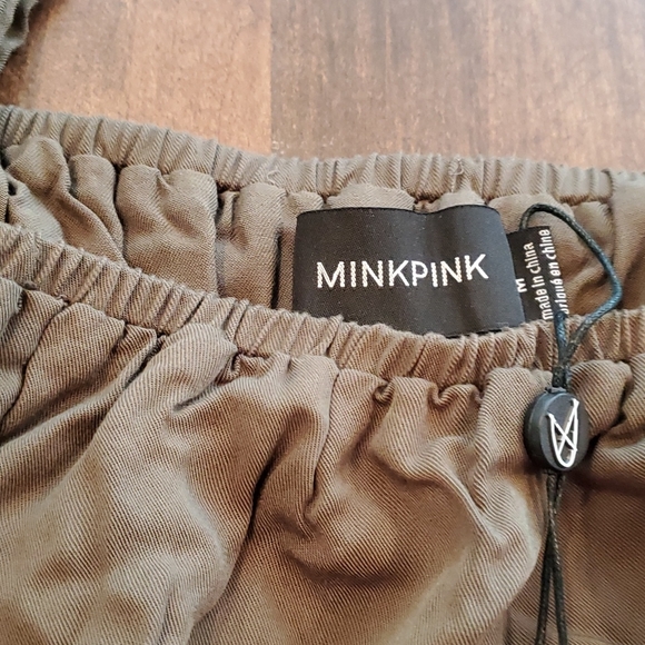 New w. Tags MINKPINK green "get lost ruffle crop top" size M - Picture 3 of 4